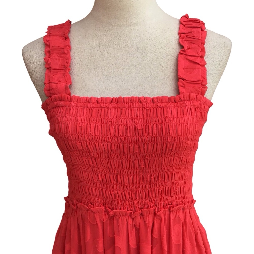 Lilly Pulitzer Coral Maxi Dress with Smocked Bodice - Picture 13 of 16